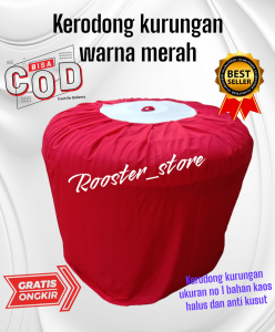 ISI 3 PCS KERODONG KURUNGAN AYAM WARNA MERAH KELAMBU AYAM JAGO BANGKOK BAHAN KAOS HALUS DAN ANTI KUSUT