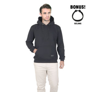 [FREE GIFT] Catenzo x Capilari -  VKM 010 Sweater Hoodie Hitam Casual Pria