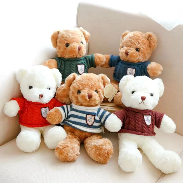 30cm Teddy Bear With Sweater Stuffed Toys Birthday Valentines Day Gift  Plush Toy