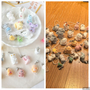 3D Plush Cartoon Pendant Small Doll Mobile Phone Hanging Accessory DIY Doll Keychain Resin Accessory