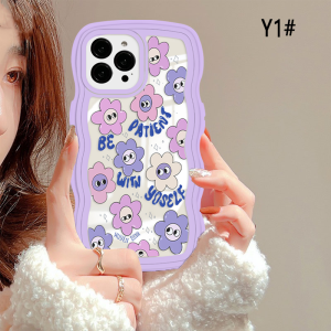 (Lokal Ready) Xinyu Casing hp OPPO Reno 8T 4G Reno 6 5G Reno 5 Reno 5F Reno 4F Korea Lucu Smiley Bunga Lembut Bergelombang Casing Softcase