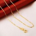 100% Original 22k Saudi Gold pawnable necklace womens skeleton O plain chain accessories gift for women. 