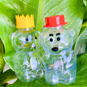 Combo 60 Chai Nhựa PET Cao Cấp Mẫu Gấu 450ml In Hình Gấu Dâu và Gấu Teddy