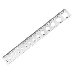 Industrial Grades Metal Ruler Round and Square Hole Pattern 0.5mm Accurate Marking Tool Laboratory Workshop Use
