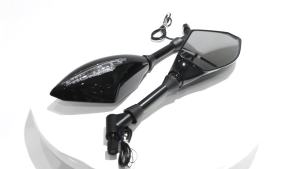 10MM Motorcycle Rearview Mirrors With LED Turn Signal Lights Universal For BMW For Honda For Yamaha Rear Side Mirror Accessories