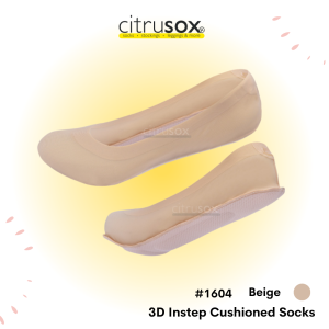 CITRUSOX No-Show Socks with 3D Cushion Heel (22-25 cm) #1604 #insole #cushioned