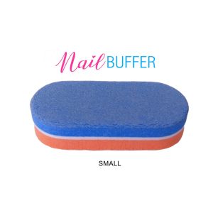 Blue and orange nail buffer small size.