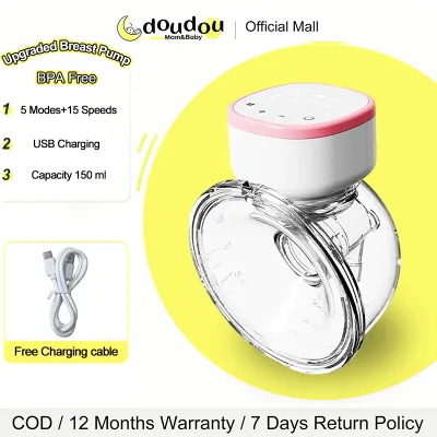 doudou Hands-Free Electric Breast Pump (5 Modes x 15 Gears) Portable Breast Pump for Breastfeeding