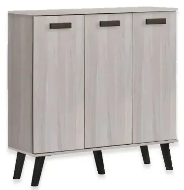 (FurnitureSG) 3-Door Wooden Shoe Cabinet