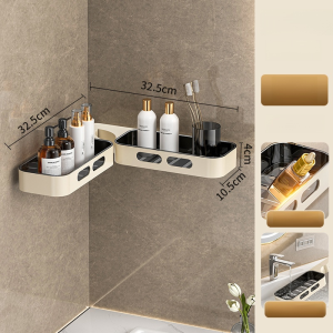 [No Drill Installation Extra Wide] Bathroom Shelf Heavy Duty Rustproof Space Saving Organizer Shelf for Shower Toilet Storage