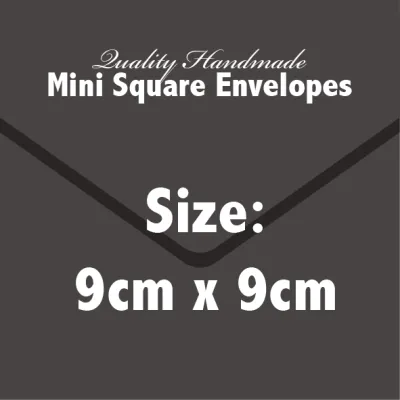Black Mini Square Envelopes Handmade Quality Solid Black Ready Stock Sizes 5cm - 14cm 150gsm