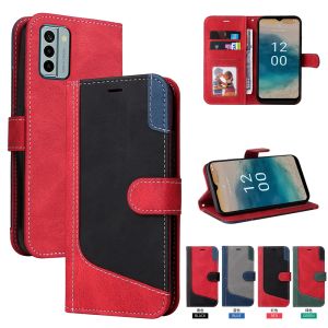 Cho Nokia C12 G22 G60 G21 G11 G50 C20 C10 x20 x10 Nokia 5.4 3.4 2.4 vỏ điện thoại 3 bằng da màu sắc ví 2 khe cắm thẻ thời trang lật Bìa