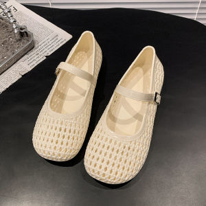 Free Shipping Spring And Summer Niche Woven Hollow-Out Roman Sandals Lightweight And Breathable Round-Toe Flat Shoes For Women