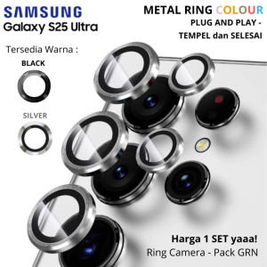 2025 Metal RING COLOUR Lens Protector SAMSUNG S25 S25+ S25Ultra S24FE ULTRA PLUS + Tempered Glass Camera Full Cover Lensa Protection Pelindung Kamera Belakang Anti Gores Baret Temperd Cam Premium Warna Silver Gold Black Hitam Ungu Galaxy 1 SET FE 4G 5G