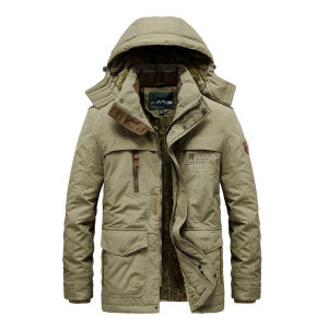 Winter Mens Military Jacket Thick Warm Hooded Men Parka Coat Casual Fleece Cotton Padded Male Windbreaker Thermal Outerwear YCYING 2023
