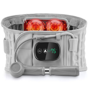 Hailicare Lumbar Traction Device Airbag Inflatable Decompression Back Belt Back Pain Relief Hot Compress Physiotherapy Waist Massager Wireless Use Rechargeable