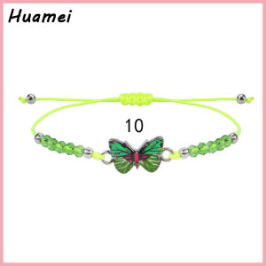 Gaya Bohemia gelang kupu-kupu warna dengan gelang kristal yang dapat diseret dan dapat disesuaikan