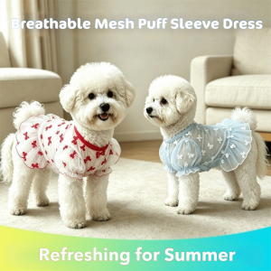 COOLSOOL Mẫu nơ Váy lưới cho chó Nhẹ Siêu  Quần áo chống nắng cho chó Dễ thương Thoáng khí Áo chống nắng cho thú cưng Dành cho chó nhỏ và vừa