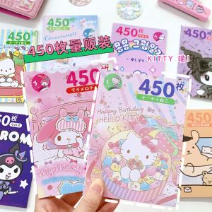 Sanrio Kuromi Hello Kitty Notebook Cinnamoroll My Melody Hand Book Note Paper Cartoon Memo with Stickers for Girls Gift Toys