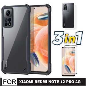 PROMO PAKET 3 IN 1 CASE ARMOR XIAOMI REDMI 13C 4G / POCO C65 2023 / REDMI NOTE 12 4G / REDMI NOTE 12 PRO 4G / REDMI NOTE 12 PRO 5G / POCO X5 5G / POCO C40 / POCO M5S 2022 Ultra Slim Shockproof Transparent Premium Softcase Anti Fall