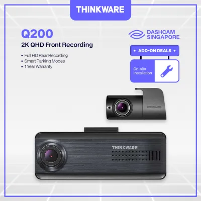 Thinkware Q200 | 2K + 1080p QHD Dashcam | Simple & Fuss-free | Wi-fi | Parking Mode [on-site installation available]