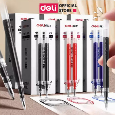 Combo 10 20 ruột bút gel Deli 0.5mm dùng cho bút bi nước A575/A057B/A623 lâu hết mực không gai khi viết mực trơn tru S206 giá rẻ