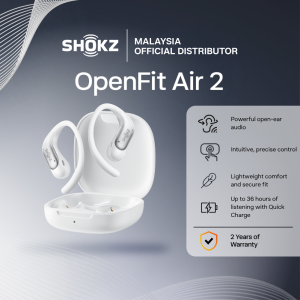 Shokz OPENFIT AIR 2 Open-Ear Bluetooth Headphones | 7.2g Lightweight Pocket-Size Wireless | 36H Long-listing Battery Life