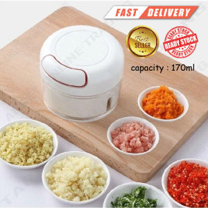 Mini Garlic Crusher Manual Pull String Grater Onion Chopper Chili Shredder / Pencincang Makanan