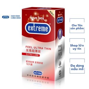 Bao cao su Extreme Feel ultra thin siêu mỏng nhiều gel hương thơm hộp 12bcs