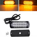1pc Yellow 12LEDs Strobe Light Bar Car Truck Flash Warning Light Lamp DC 12-24v.