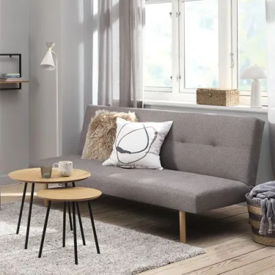 Sofa giường | JYSK HOLSTED | vải polyester | xám | R180xS92xC82cm