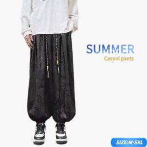 Seluar Kasual Lelaki Saiz Besar Gaya Musim Panas Seluar Bercorak Popular Korea Rekaan Sangat Longgar Ringkas 4-colour