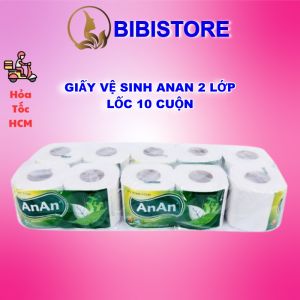 Lốc 10 Cuôn Giấy Vệ Sinh An An Bathroom Tissue 2 lớp (Bibistore HCM)