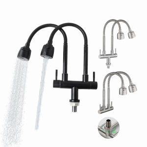 304 stainless steel kitchen faucet single cold double outlet sink sink faucet