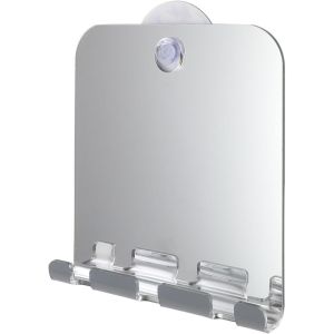 SQMETR Acrylic Gương cạo râu chống sương mù có hút tường Chống vỡ Gương trang điểm không tạo hơi nước. Di động Gương phòng tắm Dụng cụ phòng tắm