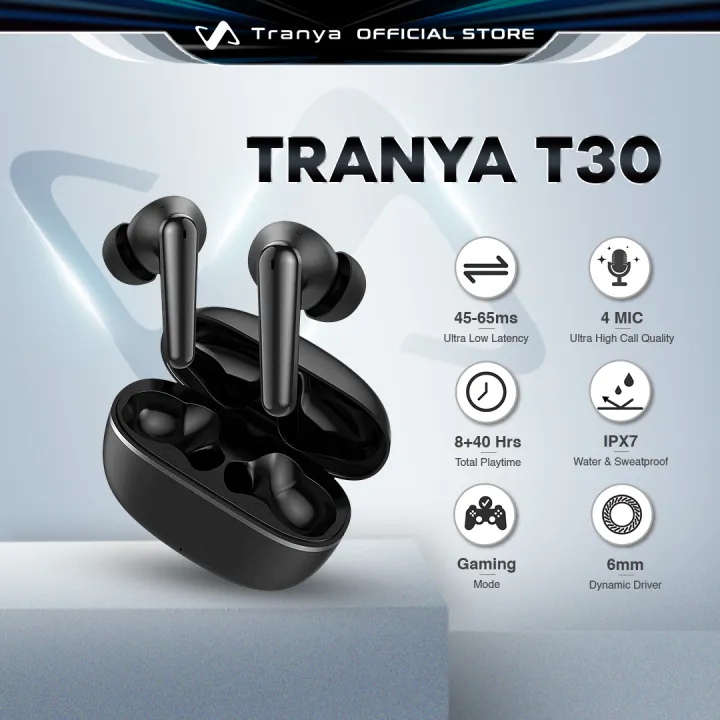 Tranya T30 Wireless Earbuds with Low Latency Game Mode Stereo
