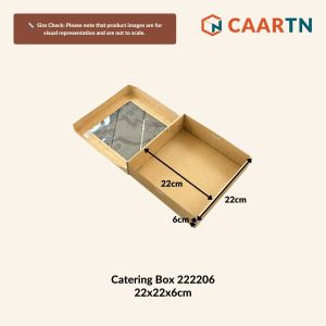Window Catering Box Cheese Platter Pastry Snack Party Corrugated Cardboard Kraft Tray Packaging