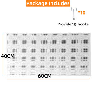 Metal Pegboard Wall Mounted Shelf Tool Wall Rack Storage Wall Rack Metal Pegboard Wall Mounted Storage Display Rack Game Room Shelf Hardware Tool Wall Mounted Storage Rack With 20 Hooks