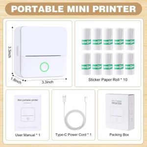 Bluetooth Mini Portable Printer Label Printer Thermal Printer Photo Printer Wireless Bluetooth Office Business Work Printer