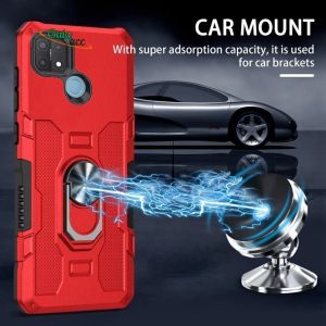 Casing Untuk REALME C21 /REALME C21Y Premium Hardcase Ring Armor Robot Case Kickstand Hybrid/Ring Holder