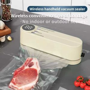 Vacuum Sealer Plastik Emboss Food Bag Storage Packing USB Rechargeable 1200mAh Power 60kPa Makanan Daging Beku Frozen