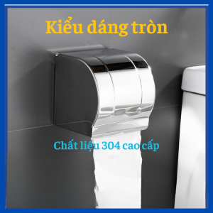 Hộp đựng giấy vệ sinh kín lô giấy vệ sinh inox 304 hộp giấy kín dạng tròn và vuông lô giấy kín inox 304 dày dặn
