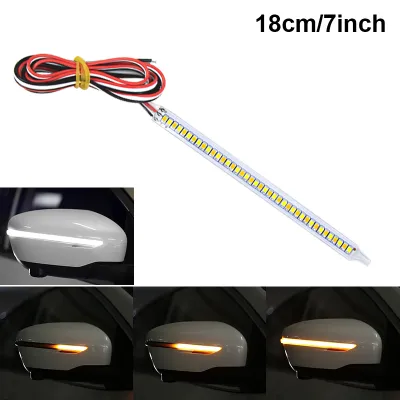 SEAMETAL Gương Chiếu Hậu Xe Hơi Tín Hiệu Rẽ Đèn Chảy Ánh Sáng Vàng 12V Gương Chiếu Hậu Đèn LED Trang Bị Thêm Đèn Báo Rẽ Ngoại Thất Xe Hơi