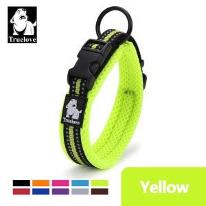 TRUELOVE Adjustable Dog Collar Nylon Mesh Padded Pet Collar Reflective for Dog Training Outdoor Comfortable Dog Necklace for Pet