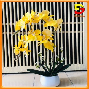 Bình Hoa Giả Để Bàn Hoa Lan Hồ Điệp Sang Trọng Cao 60cm Trang Trí Nhà Cửa Làm Quà Tặng Ý Nghĩa DC-27