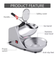 [Double Knife] Ice crusher Electric Crusher Machine Snow ice crusher 1 second crushed ice is fine and even Humanized protection switch Flying ice protection cover Scope of application One-button power switch Gland rivet design ice crushers heavy duty. 
