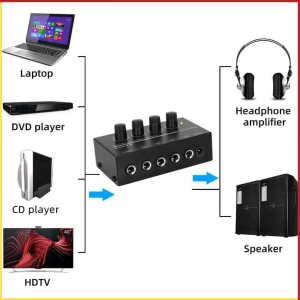 PROMO TERBARU MicroAMP Audio Amplifier Mini Headphone 4 Channel Stereo Audio 12V Sangat Mantap HA400