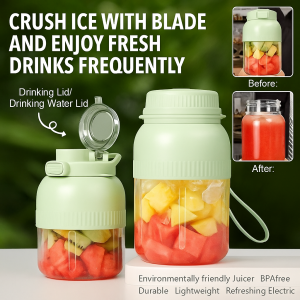 500ml Cordless Portable Juicer USB Rechargeable Can Crushed Ice Easy Cleaning High Speed ​​Large Capacity Juicer