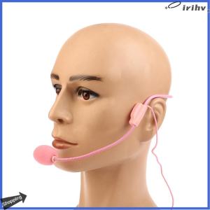 【jianzhanqinl】 3.5MM Pink Headworn Wired Microphone Headset Pink Voice Amplifier Speaker Clear Sound Mic For Conference Guide Speech Teacher