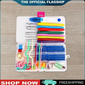 [Uehomeie] 16 Size Crochet Hook Set Crochet Hook Stainless Steel Long Crochet Needles Ergonomic Crochet Needles Set for Adults Beginners